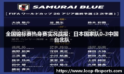 全国锦标赛热身赛实况战报：日本国家队0-3中国台北队